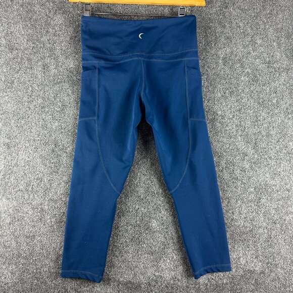 Zyia Active Compression Pants Womens  6 Blue Stretch Side Pockets Crop - Picture 6 of 8